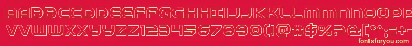 Fedservice3D-Schriftart – Gelbe Schriften auf rotem Hintergrund