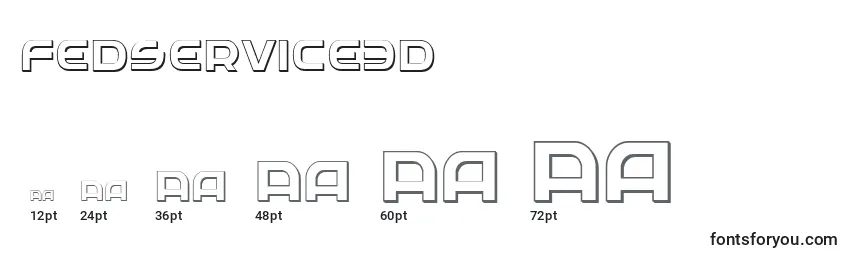 Размеры шрифта Fedservice3D
