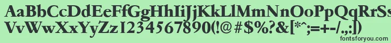 Шрифт GarfeldserialXbold – чёрные шрифты на зелёном фоне