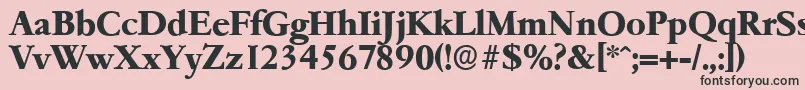 フォントGarfeldserialXbold – ピンクの背景に黒い文字