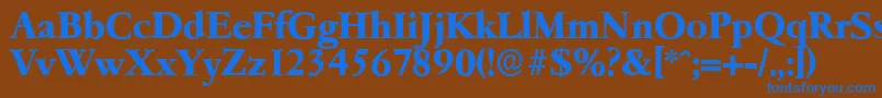 Czcionka GarfeldserialXbold – niebieskie czcionki na brązowym tle