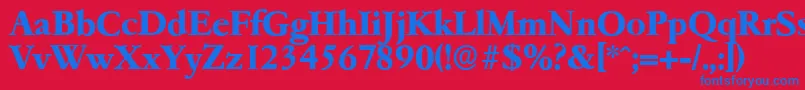 GarfeldserialXbold Font – Blue Fonts on Red Background