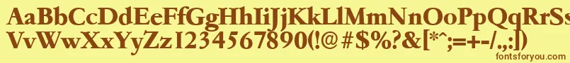 Шрифт GarfeldserialXbold – коричневые шрифты на жёлтом фоне