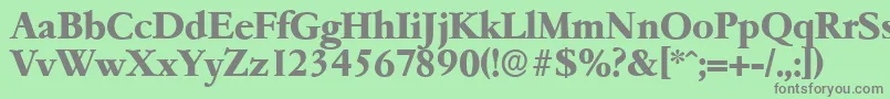 フォントGarfeldserialXbold – 緑の背景に灰色の文字