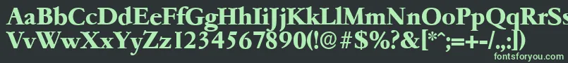 フォントGarfeldserialXbold – 黒い背景に緑の文字