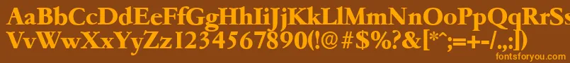 GarfeldserialXbold Font – Orange Fonts on Brown Background