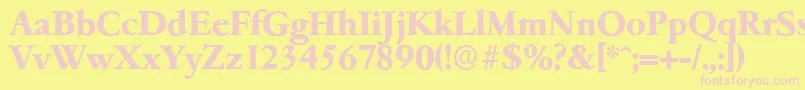 GarfeldserialXbold Font – Pink Fonts on Yellow Background