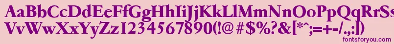 GarfeldserialXbold-Schriftart – Violette Schriften auf rosa Hintergrund