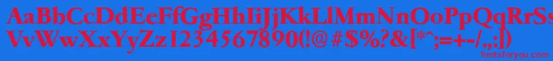 GarfeldserialXbold Font – Red Fonts on Blue Background