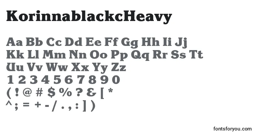 Schriftart KorinnablackcHeavy – Alphabet, Zahlen, spezielle Symbole