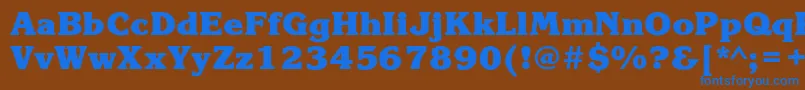 KorinnablackcHeavy Font – Blue Fonts on Brown Background