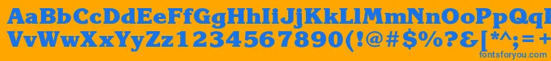 KorinnablackcHeavy Font – Blue Fonts on Orange Background