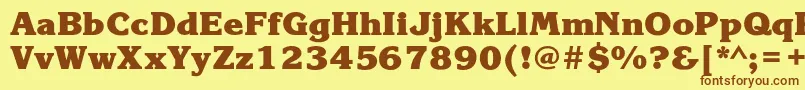 KorinnablackcHeavy Font – Brown Fonts on Yellow Background