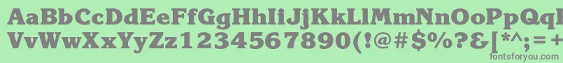 フォントKorinnablackcHeavy – 緑の背景に灰色の文字