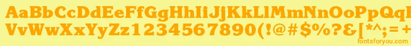 KorinnablackcHeavy Font – Orange Fonts on Yellow Background