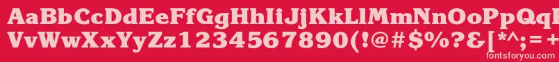 KorinnablackcHeavy Font – Pink Fonts on Red Background