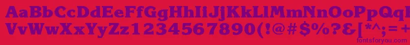 KorinnablackcHeavy-Schriftart – Violette Schriften auf rotem Hintergrund