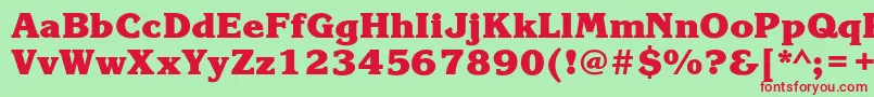 KorinnablackcHeavy Font – Red Fonts on Green Background