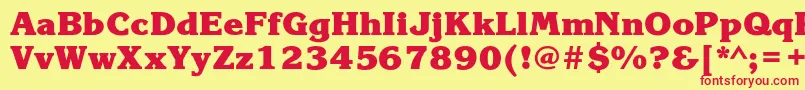 KorinnablackcHeavy Font – Red Fonts on Yellow Background