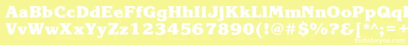 フォントKorinnablackcHeavy – 黄色い背景に白い文字