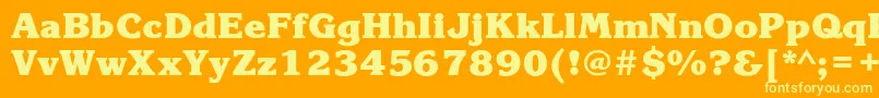 KorinnablackcHeavy Font – Yellow Fonts on Orange Background