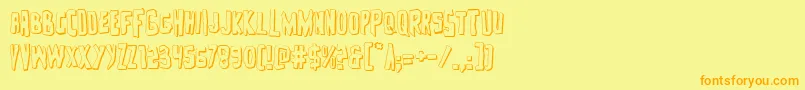 Zakenstein3D Font – Orange Fonts on Yellow Background