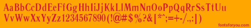 LiteraturnayaBold.001.00180b Font – Red Fonts on Orange Background