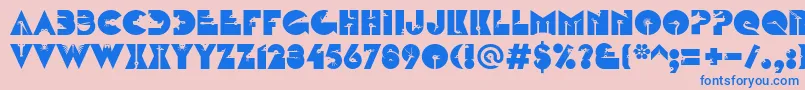 フォントLinotypezootypeAlternate – ピンクの背景に青い文字