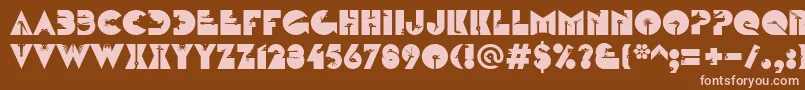 LinotypezootypeAlternate-Schriftart – Rosa Schriften auf braunem Hintergrund