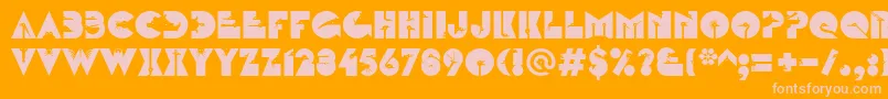 LinotypezootypeAlternate-Schriftart – Rosa Schriften auf orangefarbenem Hintergrund