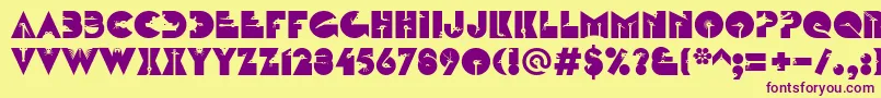 LinotypezootypeAlternate-Schriftart – Violette Schriften auf gelbem Hintergrund