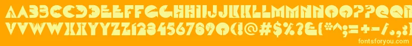 LinotypezootypeAlternate-Schriftart – Gelbe Schriften auf orangefarbenem Hintergrund