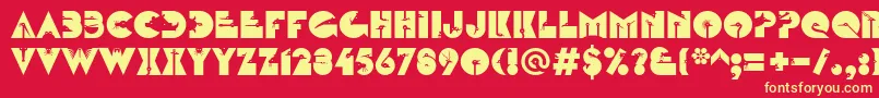 LinotypezootypeAlternate-Schriftart – Gelbe Schriften auf rotem Hintergrund