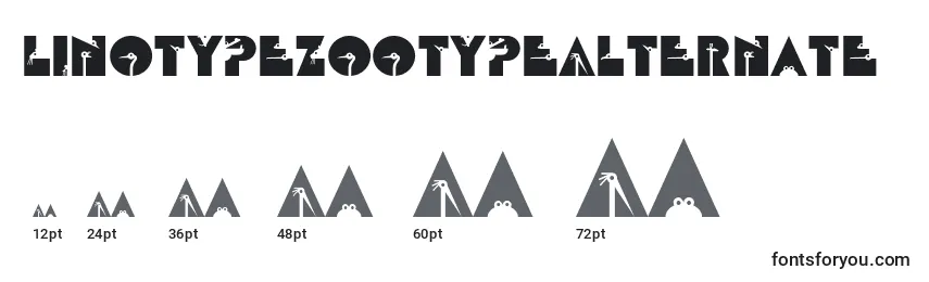 Размеры шрифта LinotypezootypeAlternate