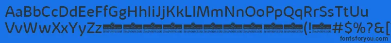 フォントKabrioAlternateBookTrial – 黒い文字の青い背景