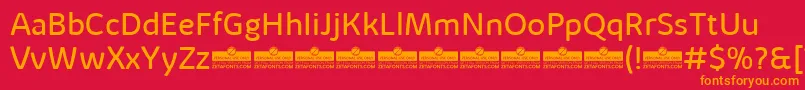 KabrioAlternateBookTrial Font – Orange Fonts on Red Background