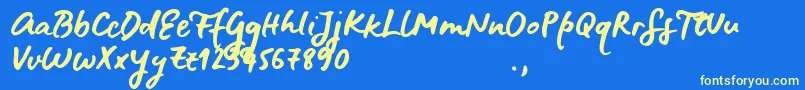 BluefiresSample Font – Yellow Fonts on Blue Background