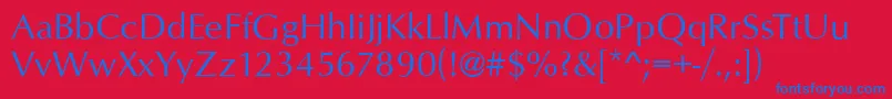 OpusRegular Font – Blue Fonts on Red Background