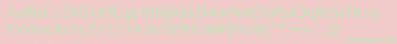 Police OpusRegular – polices vertes sur fond rose