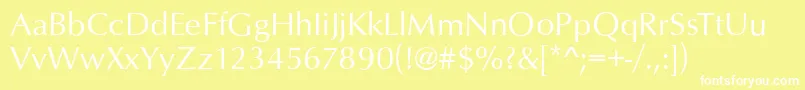 フォントOpusRegular – 黄色い背景に白い文字