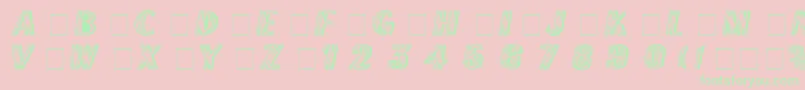 FrenchFlashRus Font – Green Fonts on Pink Background