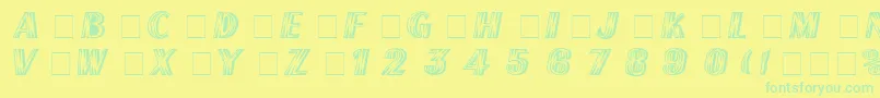 FrenchFlashRus Font – Green Fonts on Yellow Background