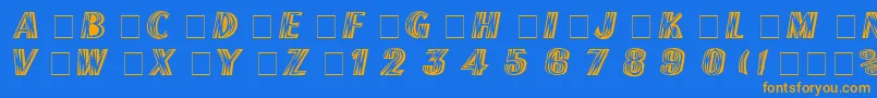 FrenchFlashRus Font – Orange Fonts on Blue Background