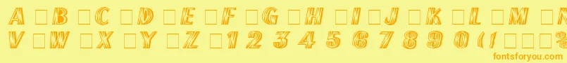 FrenchFlashRus Font – Orange Fonts on Yellow Background