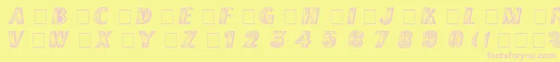FrenchFlashRus Font – Pink Fonts on Yellow Background