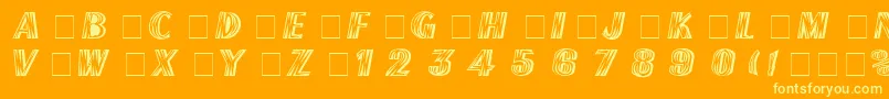FrenchFlashRus Font – Yellow Fonts on Orange Background