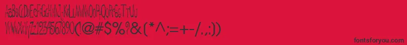 DeRegularTtnorm Font – Black Fonts on Red Background