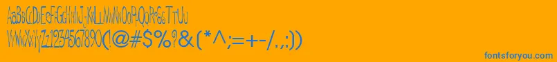 DeRegularTtnorm Font – Blue Fonts on Orange Background