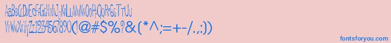 DeRegularTtnorm Font – Blue Fonts on Pink Background