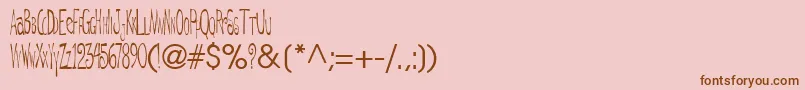 DeRegularTtnorm Font – Brown Fonts on Pink Background